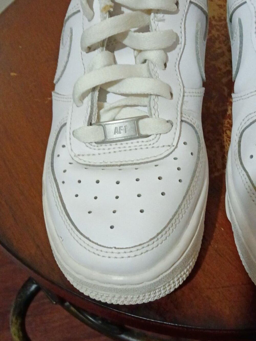 Nike Air Force 1 Low White Leather Lace Up Sneakers Kids Size 3.5Y DH2920-111 - Picture 7 of 14